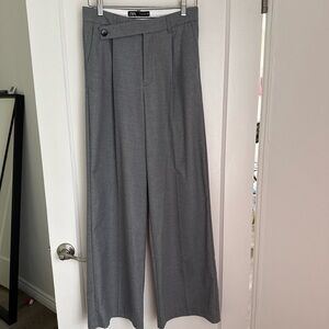 Zara Men's Gray Wide-Leg Dress Pants